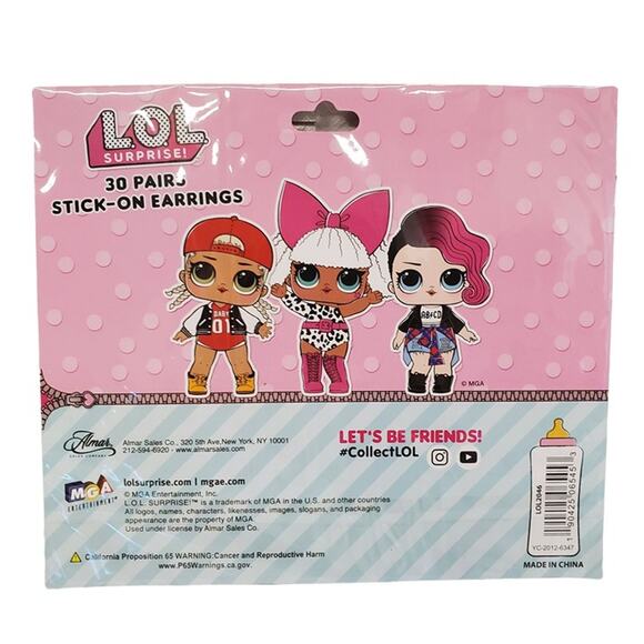 LOL Surprise Stick On Earrings 30 Pairs of Stick On Earrings LOL Surprise Sticke - Picture 6 of 10